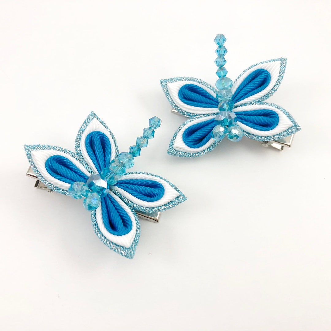 Dragonfly Hair Clips Set of 2 Blue Dragonflies Hair Clips - Etsy