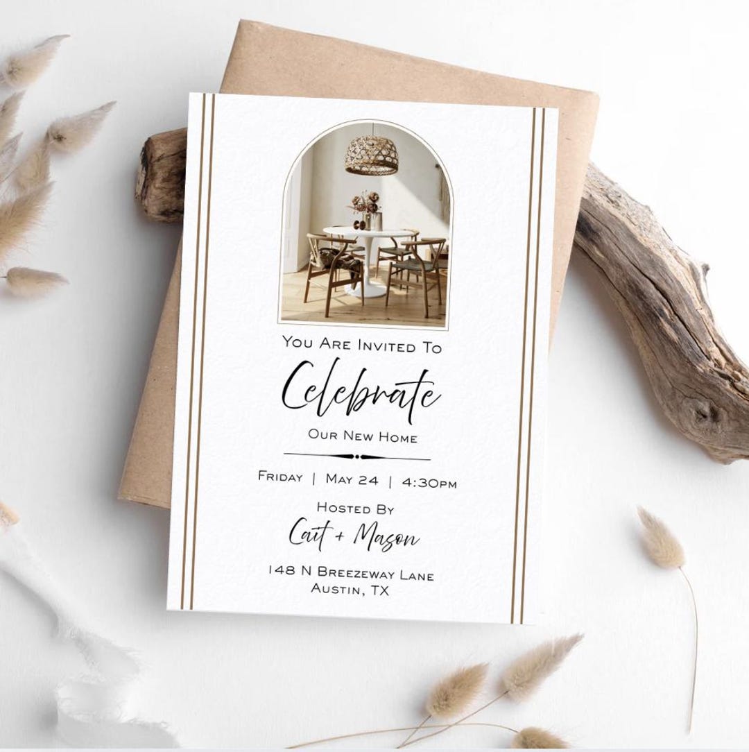 Boho Housewarming Invitation Template: New Home Party Invite (5x7 ...