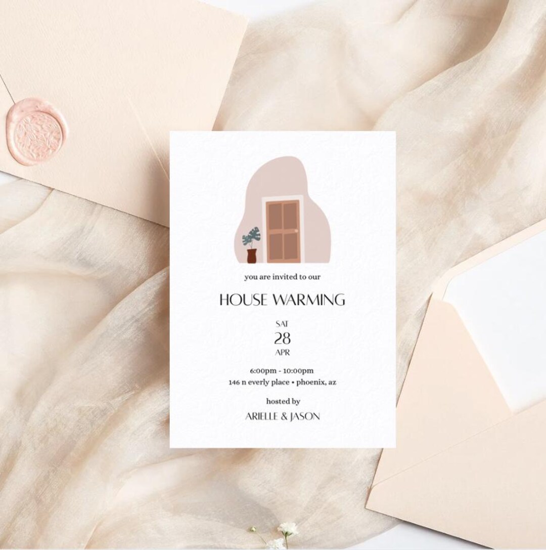 Boho Housewarming Invitation Template: Watercolor Home Party Invite ...