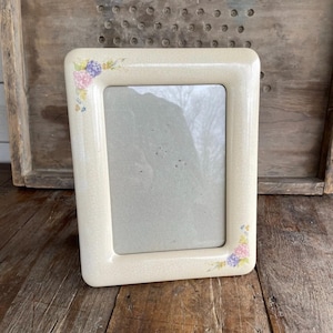 Vintage Ceramic Picture Frame Floral