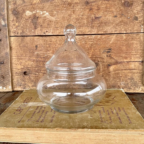 Vintage Glass Apothecary Jar 6.5"