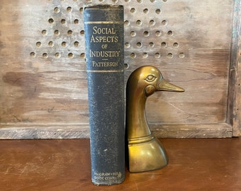 Antique Decorative Book Black and Gold - McGraw Hill Social Aspects of Industry