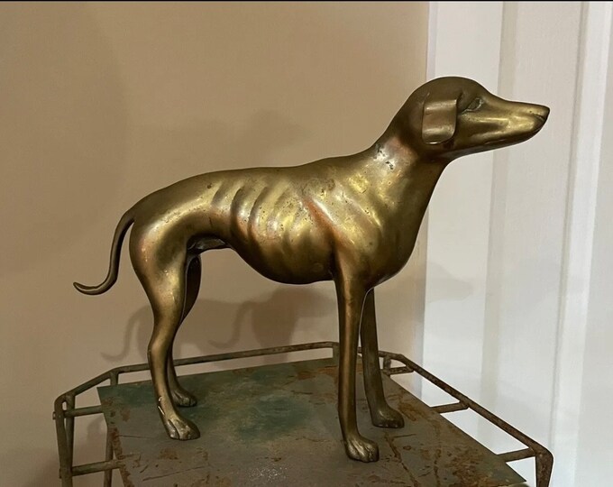Vintage Brass Dog Figurine Great Dane Statue Etsy