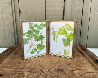 Small Vintage Hinged Double Picture Frame Gold - Etsy