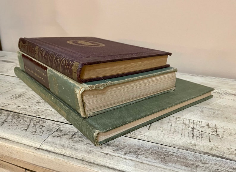 Vintage Decorative Book Set Anatomy and Science Green and Etsy