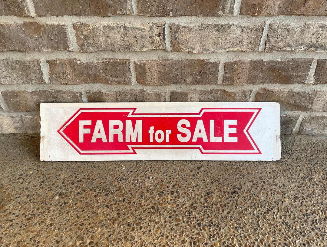 Vintage Real Estate Sign Arrow farm for Sale Double Sided Sign Etsy
