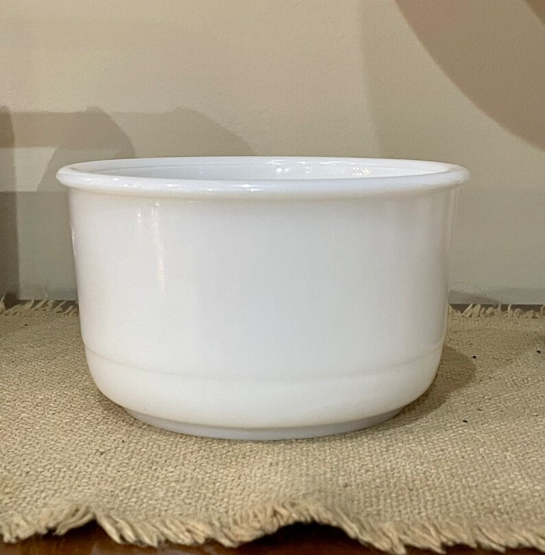 Vintage Milk Glass Mixing Bowl Mid Century Kitchen White Etsy