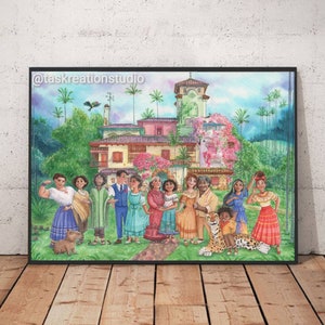 Disney Encanto Madrigal Family Casita Watercolour Fine Art Quality Print Casa Madrigal Bruno Mirabel Isabela Dolores Luisa Camilo