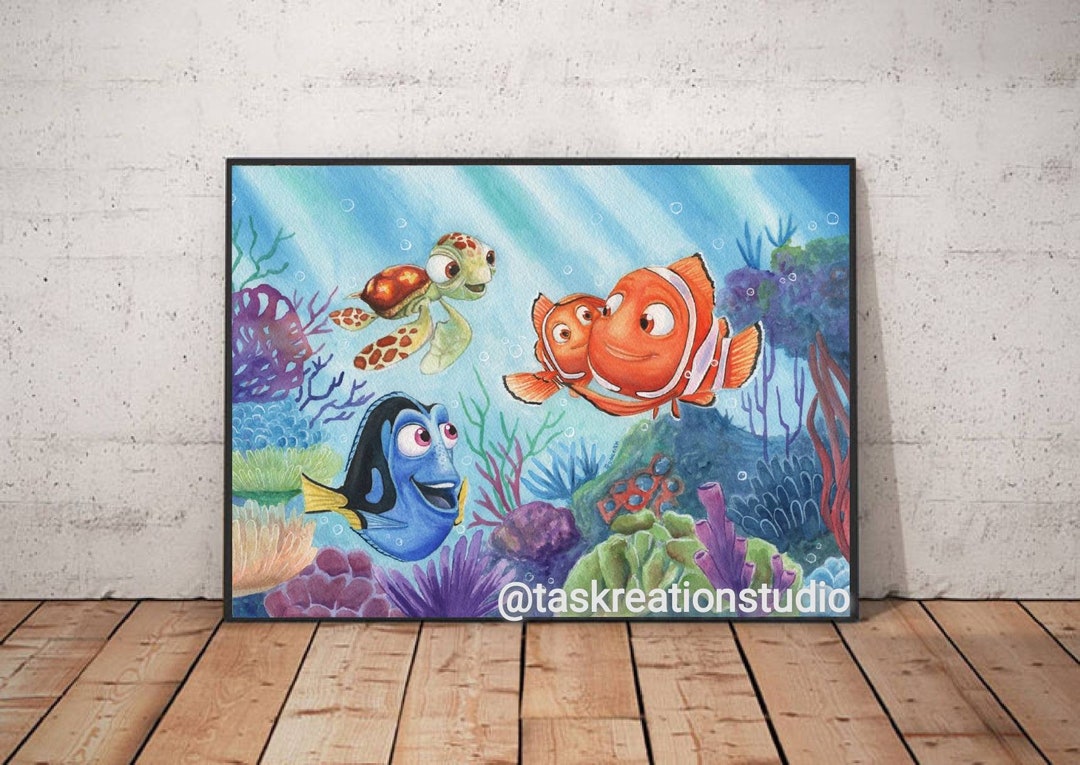 Disney Finding Nemo Watercolour Pixar Finding Dory Fine Art Quality ...