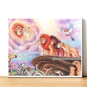 Disney The Lion King Watercolour Mufasa Sarabi Simba Nala Kiara Kovu Zazu Fine Art Quality Pride Rock Circle of Life Savannah