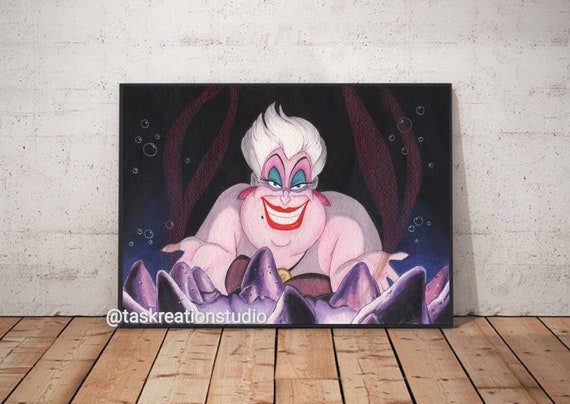 ベルリトルマーメイド　アースラ絵画　ディズニーヴィランズ　リミテッド貴重品 ディズニー絵画「リトル・マーメイド/アースラ」 インテリア雑貨