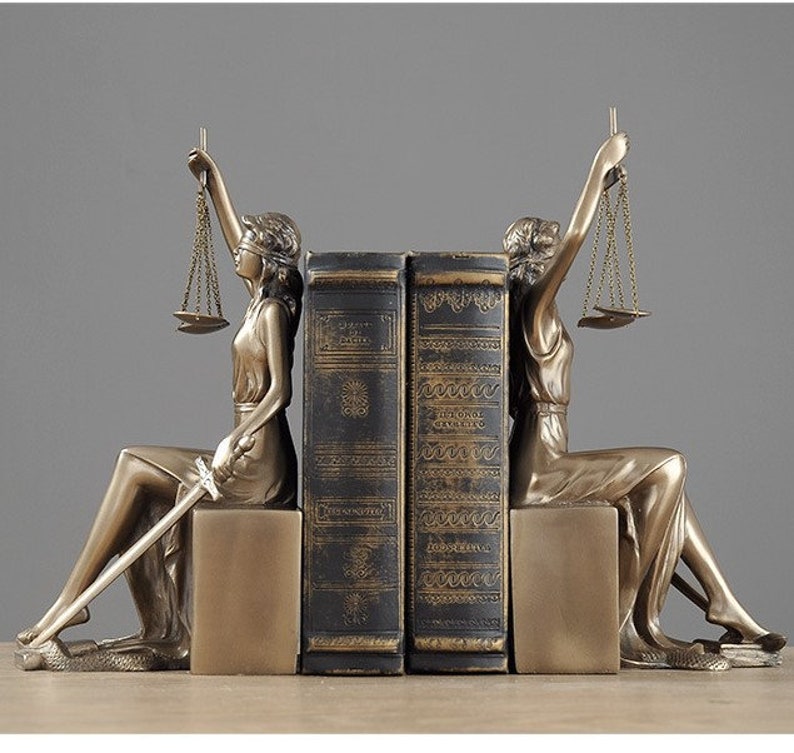 Unique Resin Brass Bookends Gift For Lawyer Judge Legal Statue Etsy