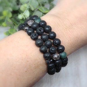 Lava Stone Bracelet, Custom Beaded Bracelet, Men's Beaded Bracelet, Lava Stone Stretch Bracelet, Aromatherapy Bracelet, Gift For Her, Custom