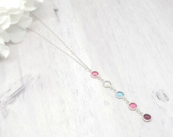 Collier de pierre de naissance, collier de pierre de naissance de famille, cadeau pour maman, collier de mères, cadeau pour maman, bijoux de pierres de naissance pour enfants, collier de charme