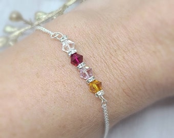 Birthstone Bar Bracelet, Gift for Mom, Mothers Birthstone Bracelet, Grandma Jewelry, Family Birthstone Bracelet, Bar Bracelet, Custom Gift