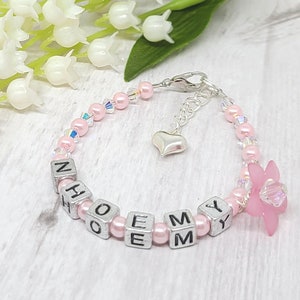 rainbow name bracelet, personalized bracelets for girls, mom