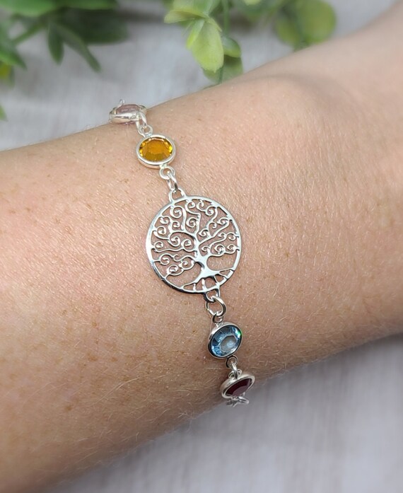 Tree of life bracelet with birthstones hotsell