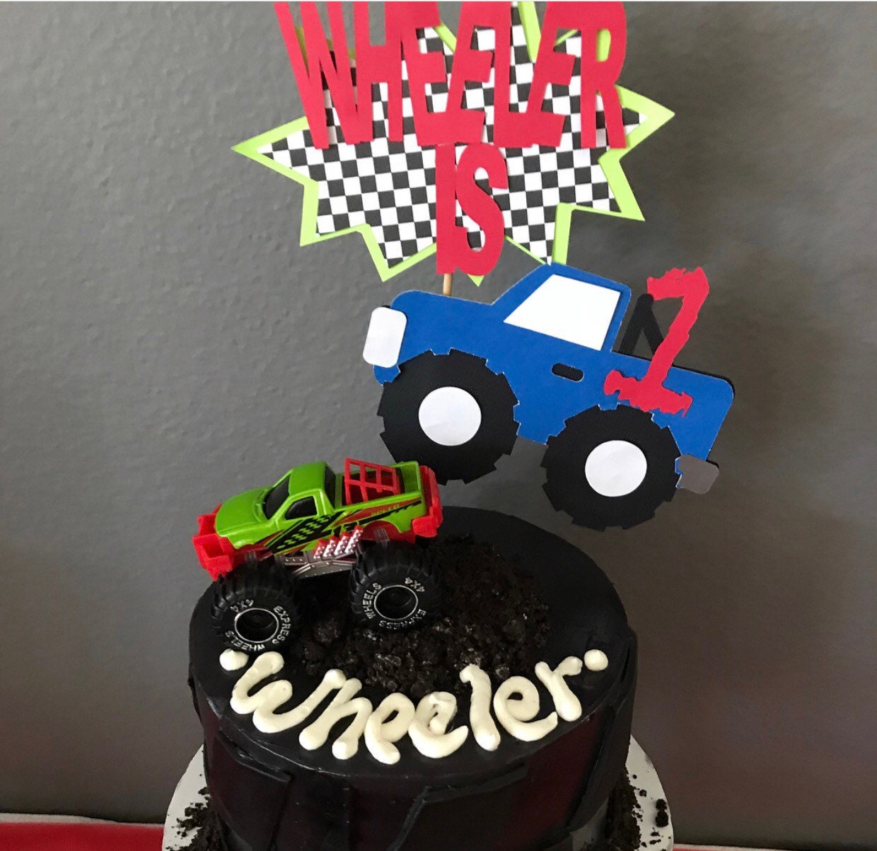 Monster Truck Topper boy Birthday Monster Jam Monster | Etsy