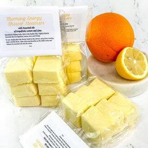 Citrus Energy Shower Steamers, Morning Shower Melts with 100% Essential oils, Aromatherapy Spa Gift, Bridal Shower gift, Wake me Up Tablet