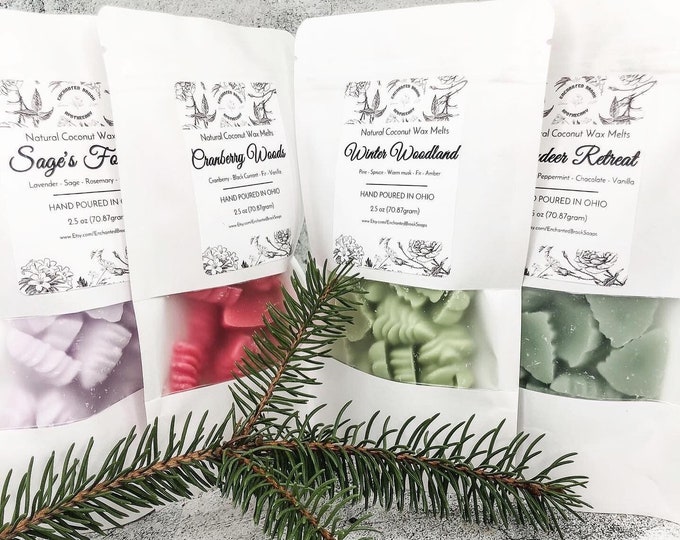 Choose your scent Vegan and all Natural Coconut Wax melts, Fall and Holiday season wax melts, Strong scented Coconut wax tarts, Xmas gift
