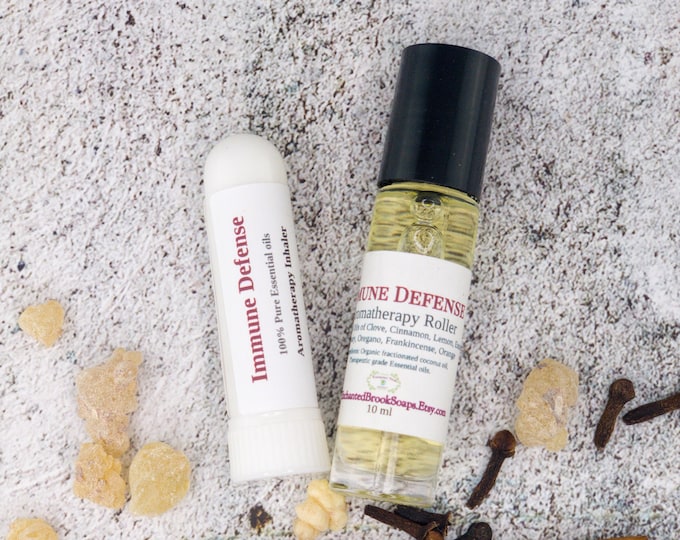 Aromatherapy Seasonal Defence, Spicy Blend Essential Oil Roll-On and Inhaler,  Spicy Blend Roll On, Back to School Gift Set, Travel Gift Set