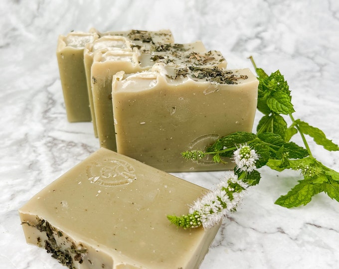 All-Natural Soap with Jewelweed and Bentonite  Clay, Organic Sensitive Skin Care Handcrafted Soap, Soothing Soap for Minor Skin Irritations