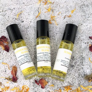 Aromatherapy and Natural Fragrance oil, Summer Solstice Essential Oil blend Roll On, Mood balancing Natural perfume, Sunshine oil blend