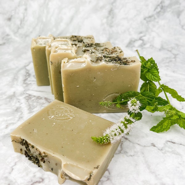 All-Natural Soap with Jewelweed and Bentonite  Clay, Organic Sensitive Skin Care Handcrafted Soap, Soothing Soap for Minor Skin Irritations