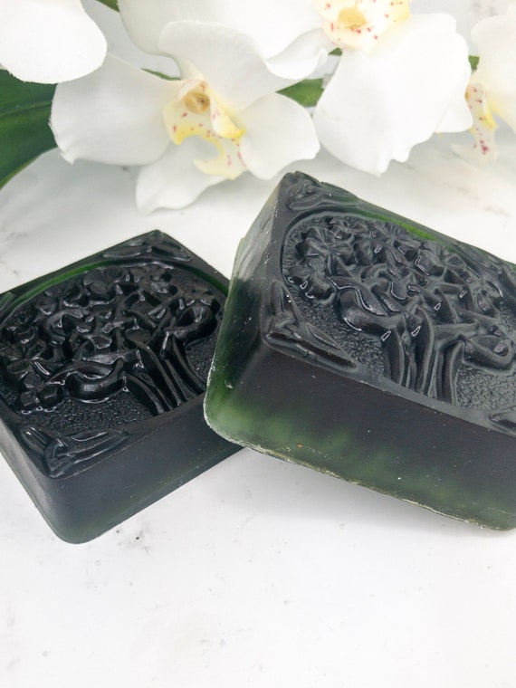 Natural Glycerine soap with Hemp oil, Handmade Facial bar enriched with Spirulina Powder, Artisan soap with Moringa Powder,Celtic green soap