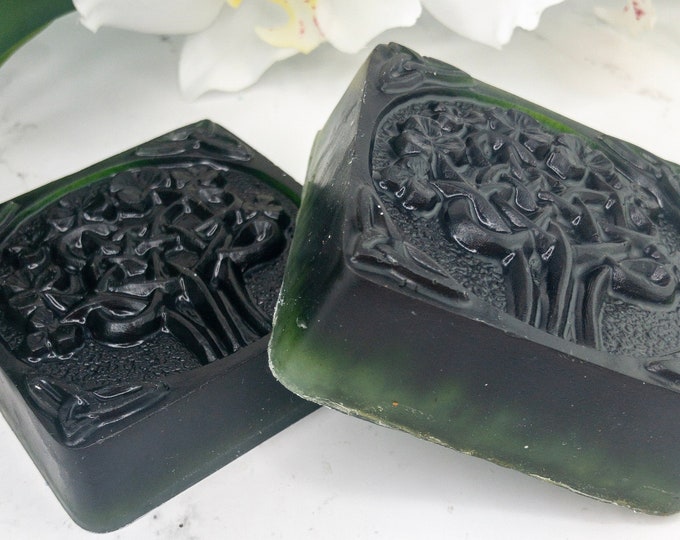 Natural Glycerine soap with Hemp oil, Handmade Facial bar enriched with Spirulina Powder, Artisan soap with Moringa Powder,Celtic green soap