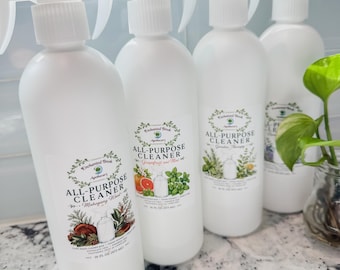 Non-Toxic All-Purpose Cleaner, Plant-Based Multi-Surface Cleaning Spray, Streak-Free Countertop Glass/Floor Cleaner, Scented Cleaning Spray