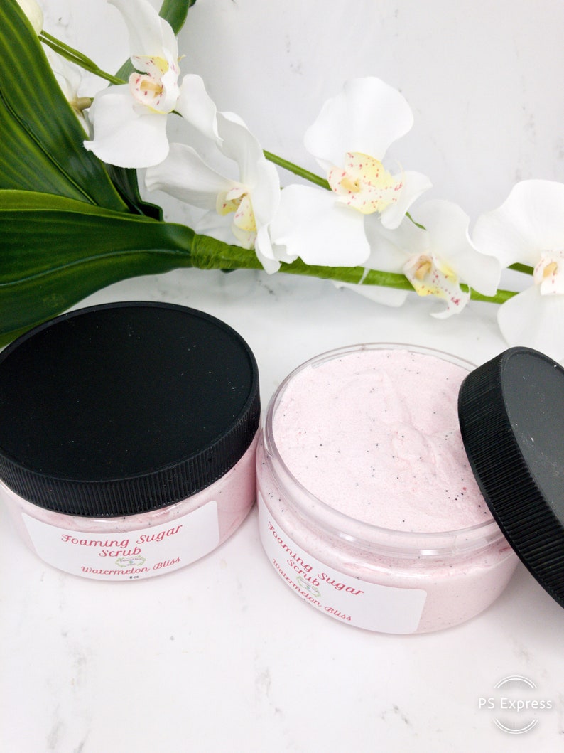 Foaming Sugar Scrub Jojoba oil Whipped Sugar Scrub Foaming Etsy