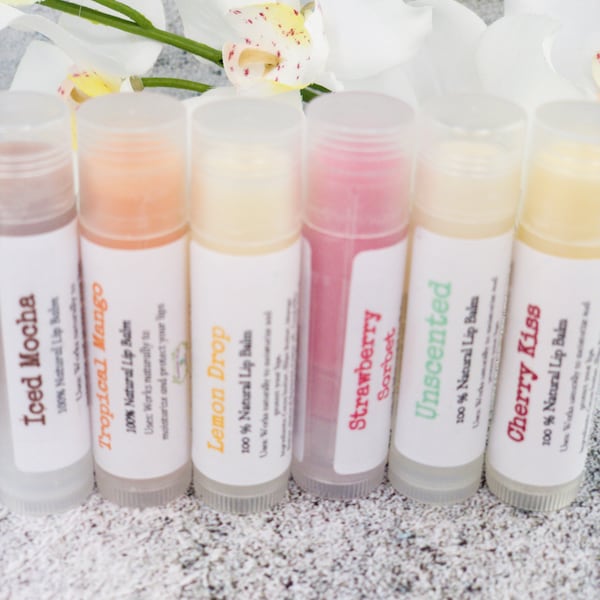 Choose your Flavor Handcrafted Lip Balms, Lip butter for chapped lips, Natural Handmade Chapstick, Bees wax lip butter, bridal shower favors