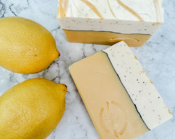 All Natural Lemon Soap, Handmade Body Bar, Milk Artisan soap , Shea butter soap infused with silk protein, Guest soap, Housewarming gift