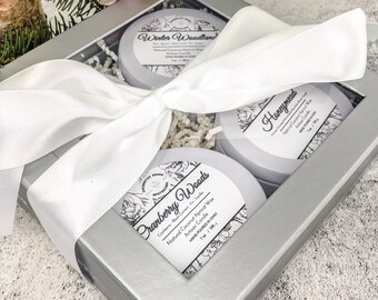 Scented Candle Gift Box: Coco Apricot Wax, Double Wick Candles, Choose Your Scent Candles, Housewarming and Christmas