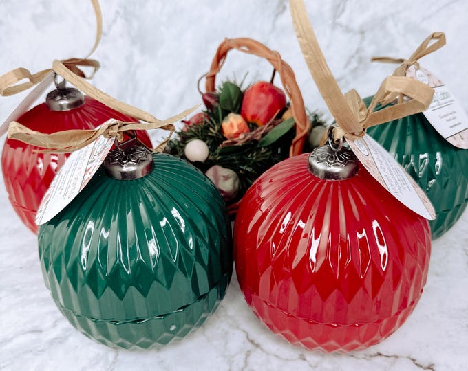 Christmas Ornament Winter Season Candle: Coco Apricot Wax, Holiday Scented Candle, Limited Edition