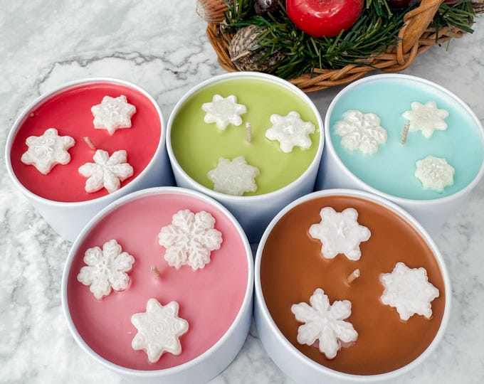 Pick Your Scent Winter Season Candle: Coco Apricot Wax, 4 oz Holiday Scented Candle, Christmas Small Gift