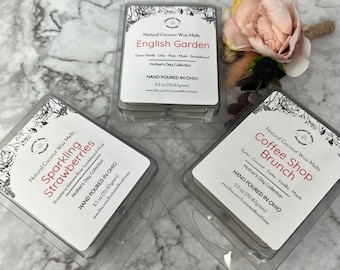 Choose your scent Vegan and all Natural Coconut Wax melts, Strong scented wax tarts melts with botanicals, Summer collection