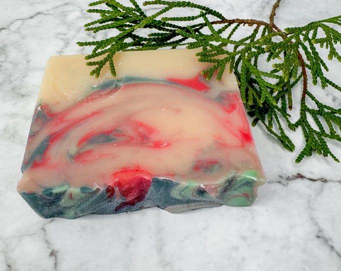 Handmade Yuletide Xmas Soap, Natural Pure Cold process soap, Handcrafted Artisan Soap, Christmas Season Soap, Hostess gift, Coworker gift