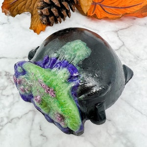 Witches Caldron Natural Glycerin soap, Handmade Novelty Soap Enriched with Activated Charcoal, Fun Halloween Soap bar, Macik Brew Fun Soap