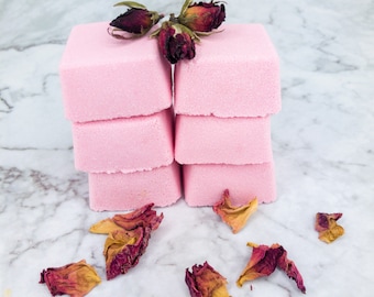 Aromatherapy Shower Steamers: Natural Rose Geranium Essential Oils, Menthol Shower Fizzies (6-Pack) Handmade Shower Bombs