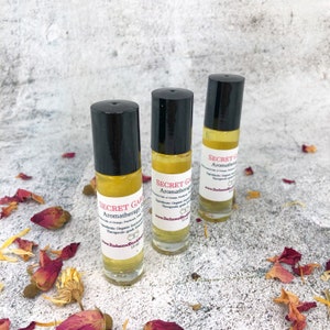 Aromatherapy and Natural Fragrance oil, Secret Garden Essential Oil blend Roll On, Mood Balancing Natural perfume, Floral and Citrus blend