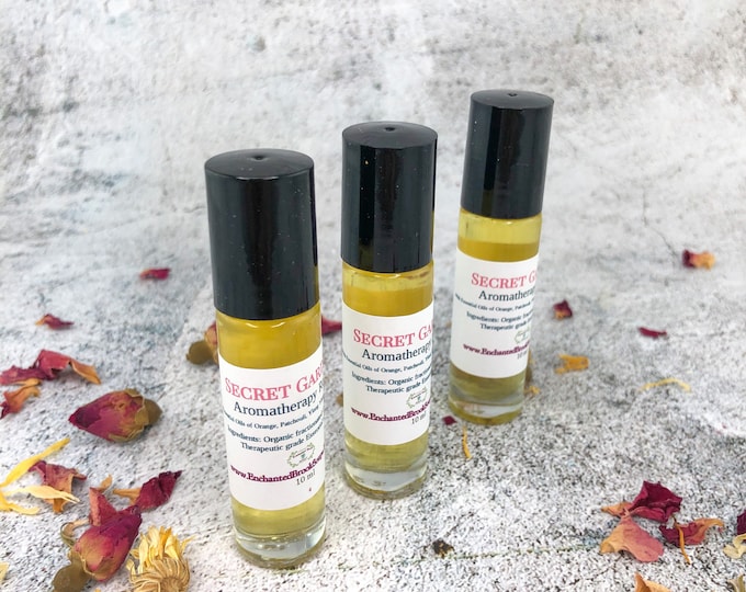 Aromatherapy and Natural Fragrance oil, Secret Garden Essential Oil blend Roll On, Mood Balancing Natural perfume, Floral and Citrus blend
