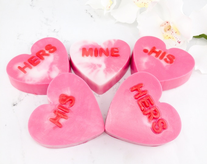 Natural Glycerine soap, Handmade Soap with Heart, Novelty Valentines day Sweetheart soap, Gift for girlfriend, bridal/baby shower favors