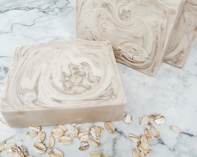All Natural Soap with Oatmeal, Handcrafted Moisturizing Artisan soap, Shea butter soap infused with silk protein, Thank you gift, Xmas Gift