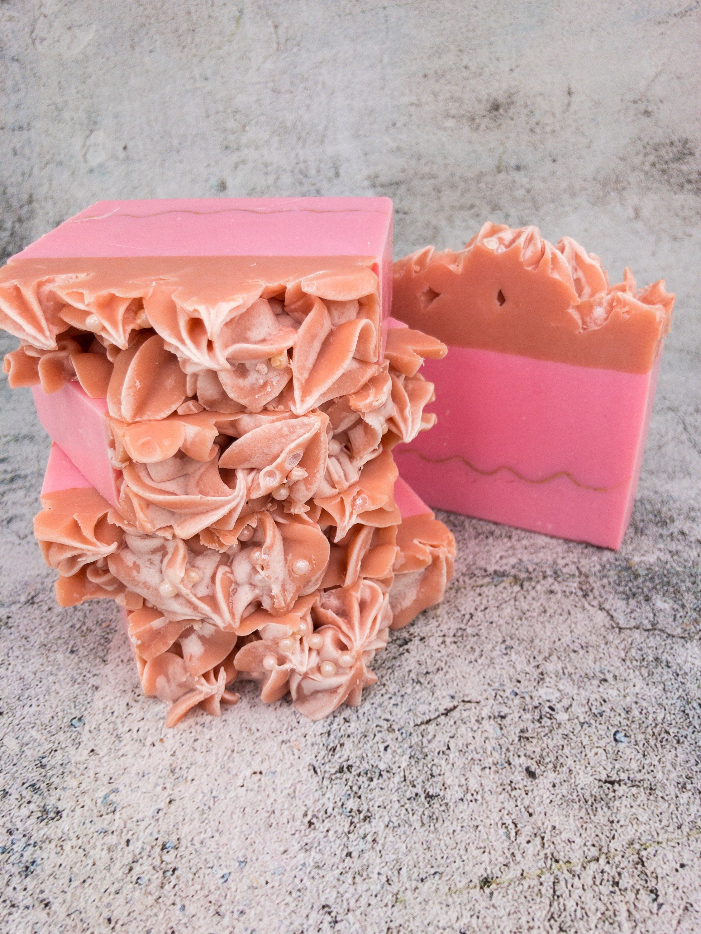 Strawberry and Champagne all Natural Soap Bar, Handcrafted Tussah Silk