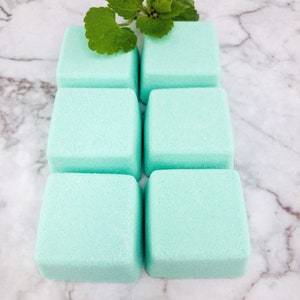 Peppermint Eucalyptus Shower Steamers, Menthol Oil, Shower Melts (6 Tablets)