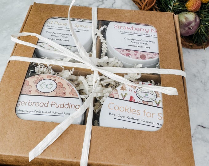 Scented Candle Gift Box: Coco Apricot Wax, Choose Your Scent Candles, Housewarming and Christmas