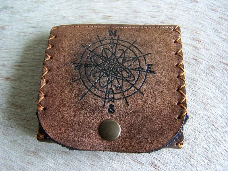 Handcrafted leather coin holder
