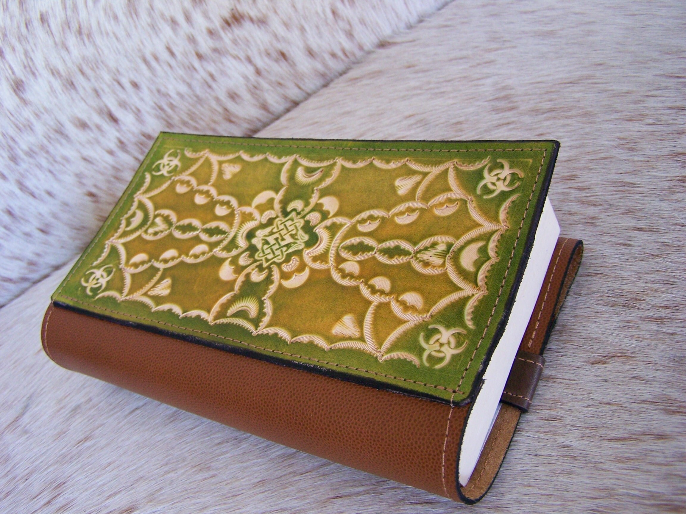 Schützen Sie grüne und braune Leder-Buch-Schutz für | Etsy